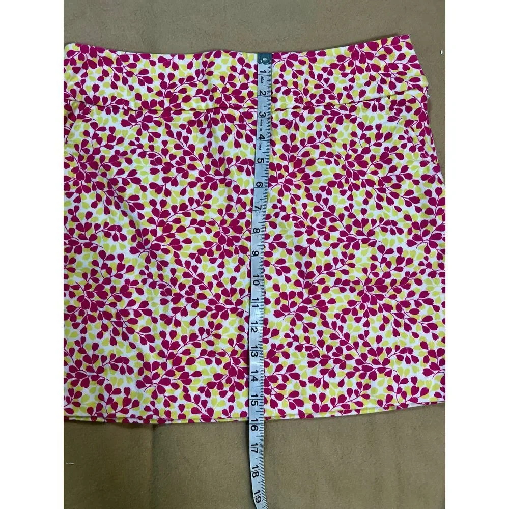 J. Crew Mini‎ Skirt Y2K Cottagecore Floral Coquette Pink Green Womens Size 8